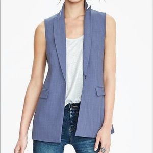 Banana republic light chambray wool vest 12P